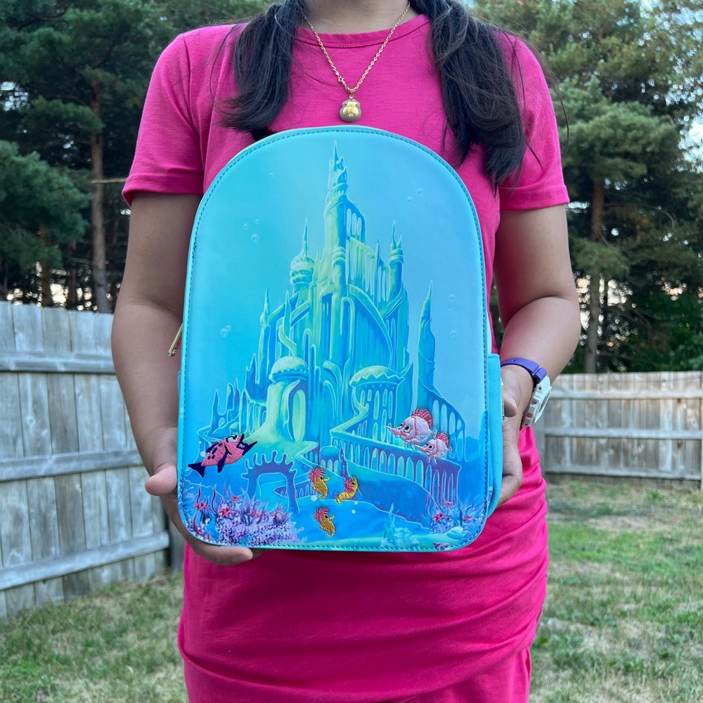 Loungefly Disney The Little Mermaid Castle Mini Backpack - Picture 2 of 12